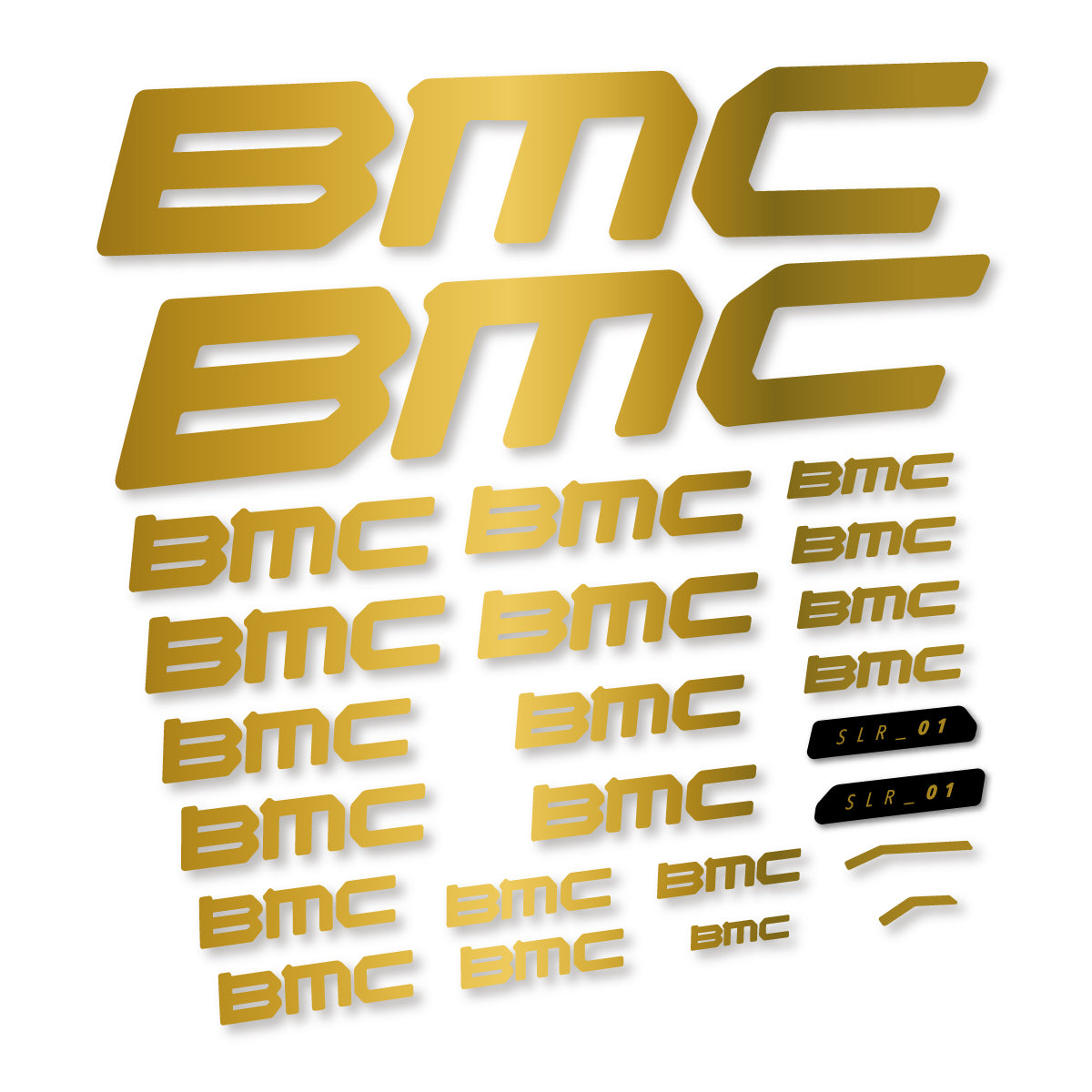 Stickers for BMC Teammachine SLR 01 2021–2025 frame, vinyl decals - Gold