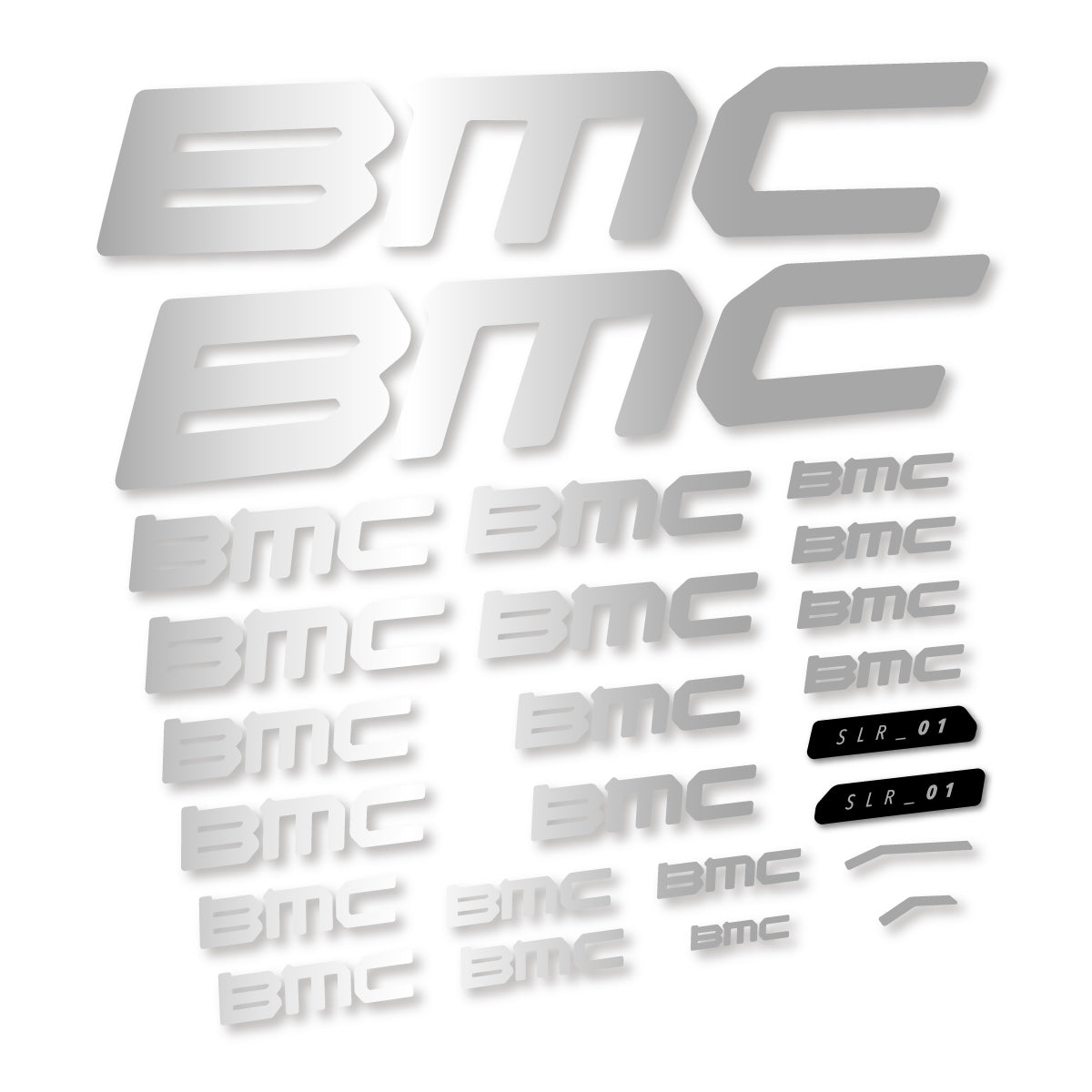 Stickers for BMC Teammachine SLR 01 2021–2025 frame, vinyl decals - Light Silver