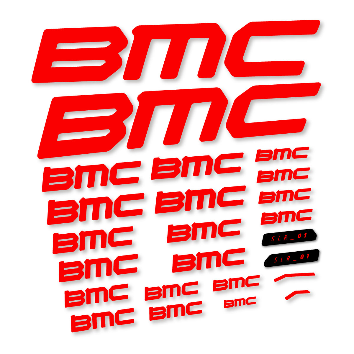 Stickers for BMC Teammachine SLR 01 2021–2025 frame, vinyl decals - Orange Red