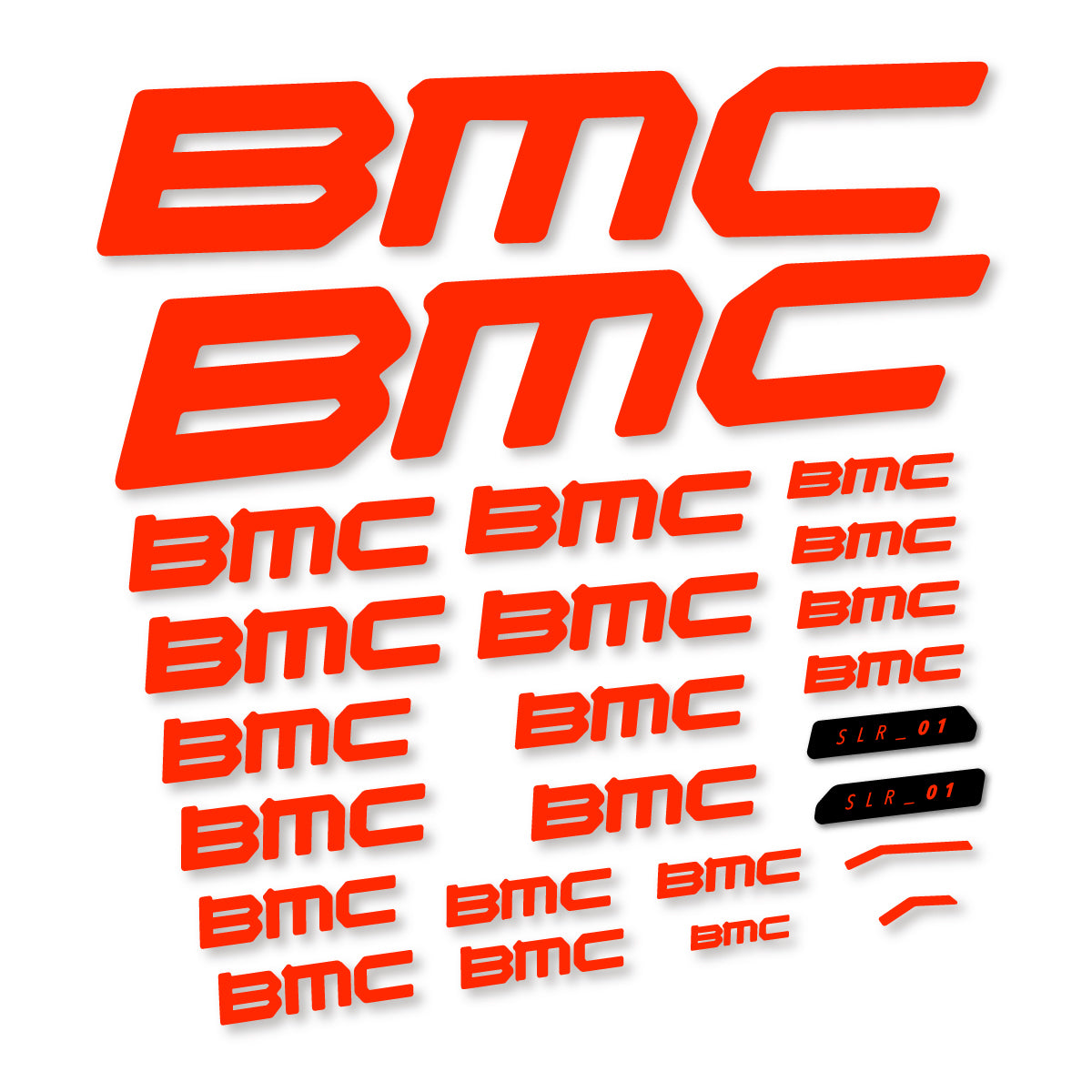 Stickers for BMC Teammachine SLR 01 2021–2025 frame, vinyl decals - Neon Red