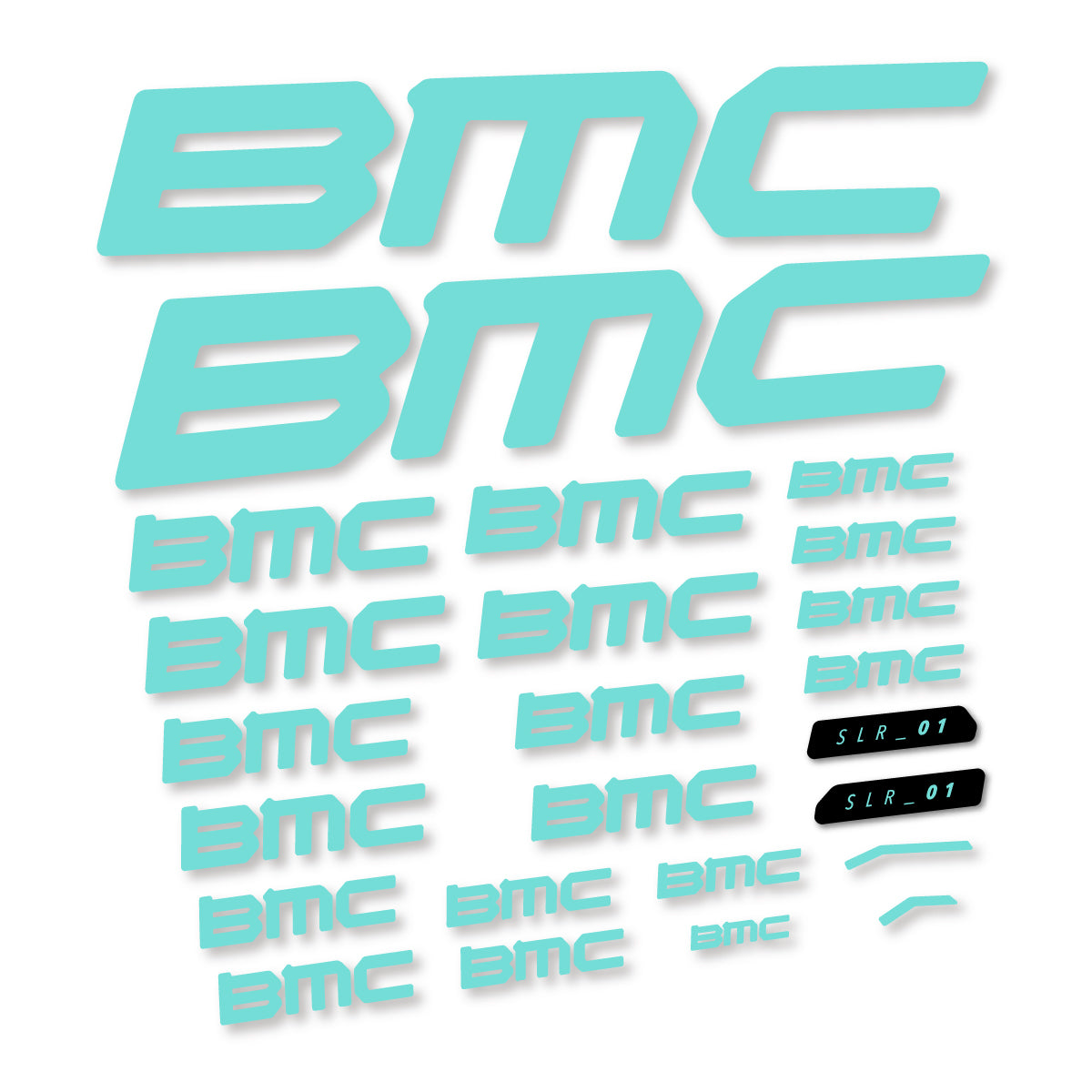Stickers for BMC Teammachine SLR 01 2021–2025 frame, vinyl decals - Blue Green