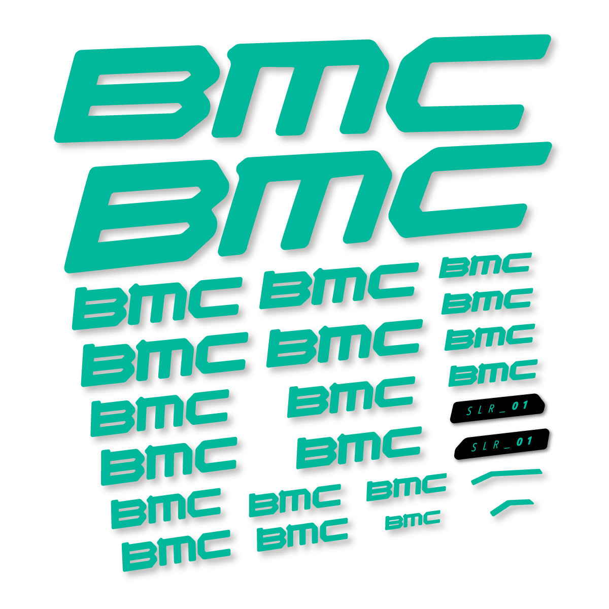 Stickers for BMC Teammachine SLR 01 2021–2025 frame, vinyl decals - Green Turquoise
