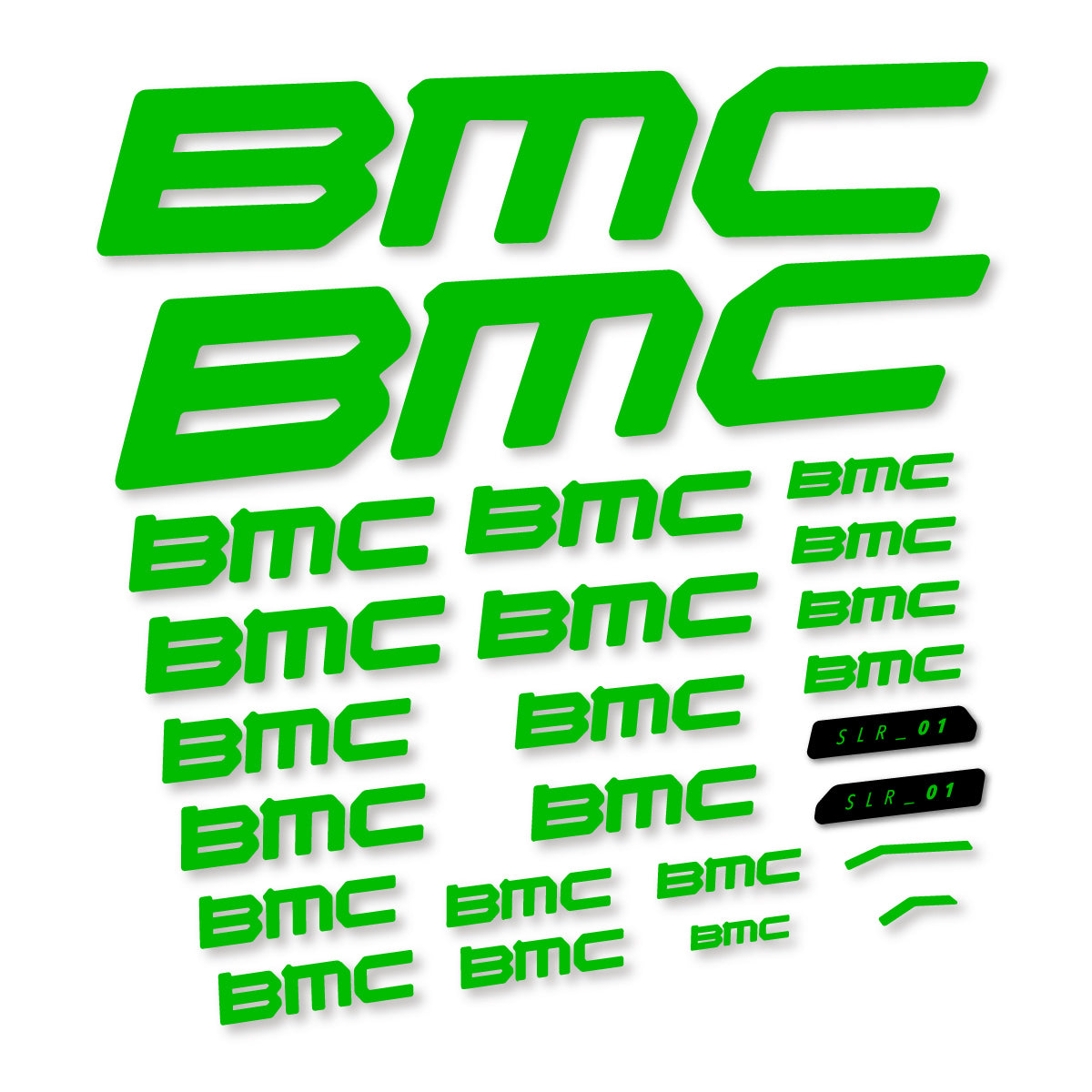Stickers for BMC Teammachine SLR 01 2021–2025 frame, vinyl decals - Grass Green