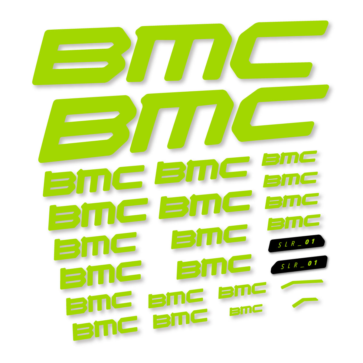 Stickers for BMC Teammachine SLR 01 2021–2025 frame, vinyl decals - Lime Green