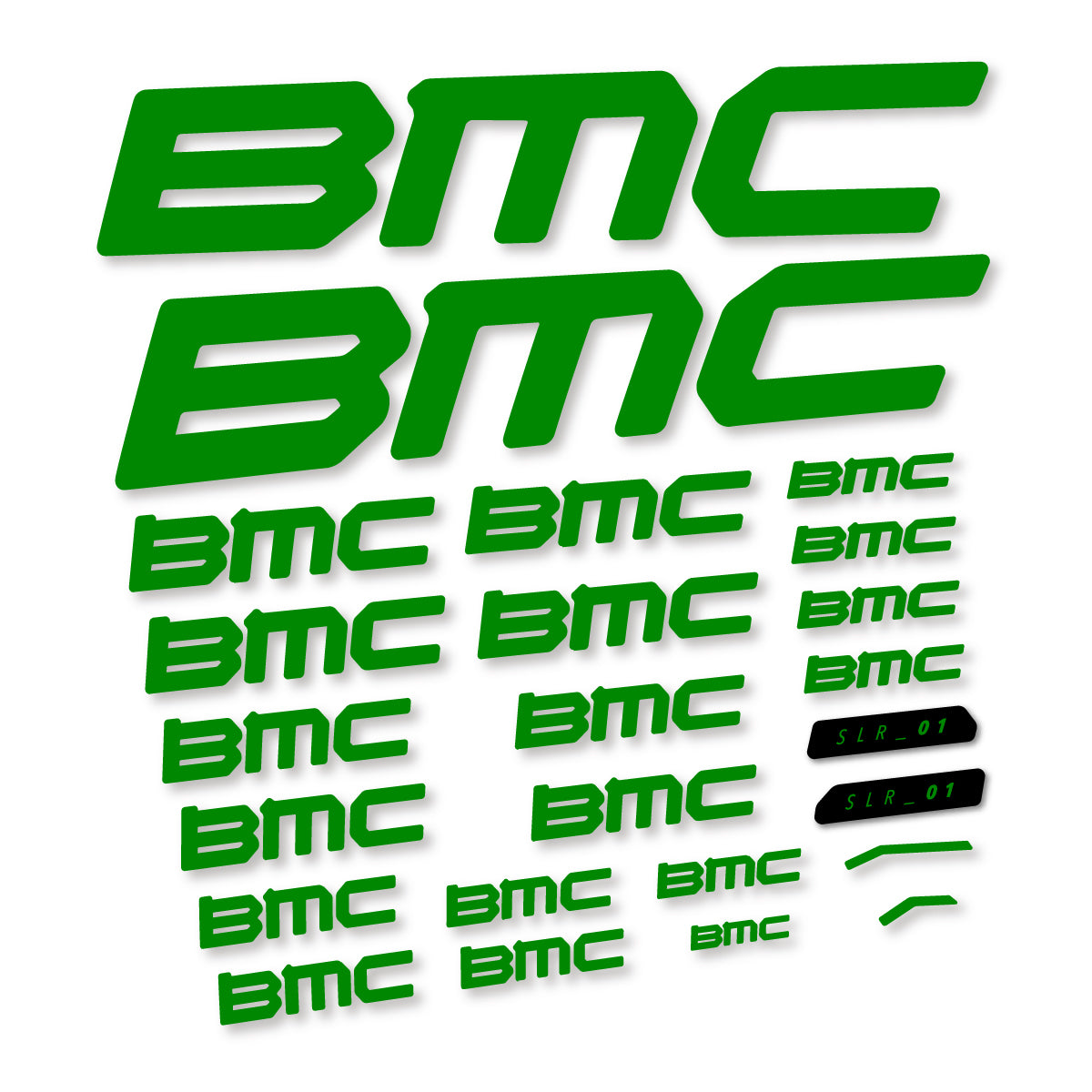 Stickers for BMC Teammachine SLR 01 2021–2025 frame, vinyl decals - Medium Green
