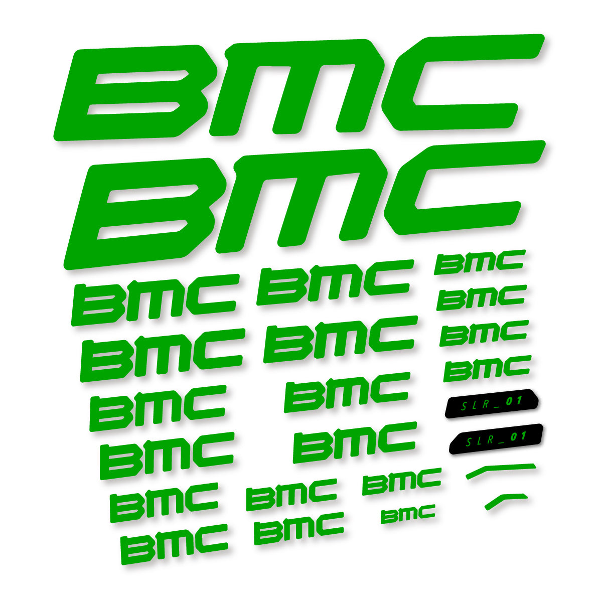 Stickers for BMC Teammachine SLR 01 2021–2025 frame, vinyl decals - Green