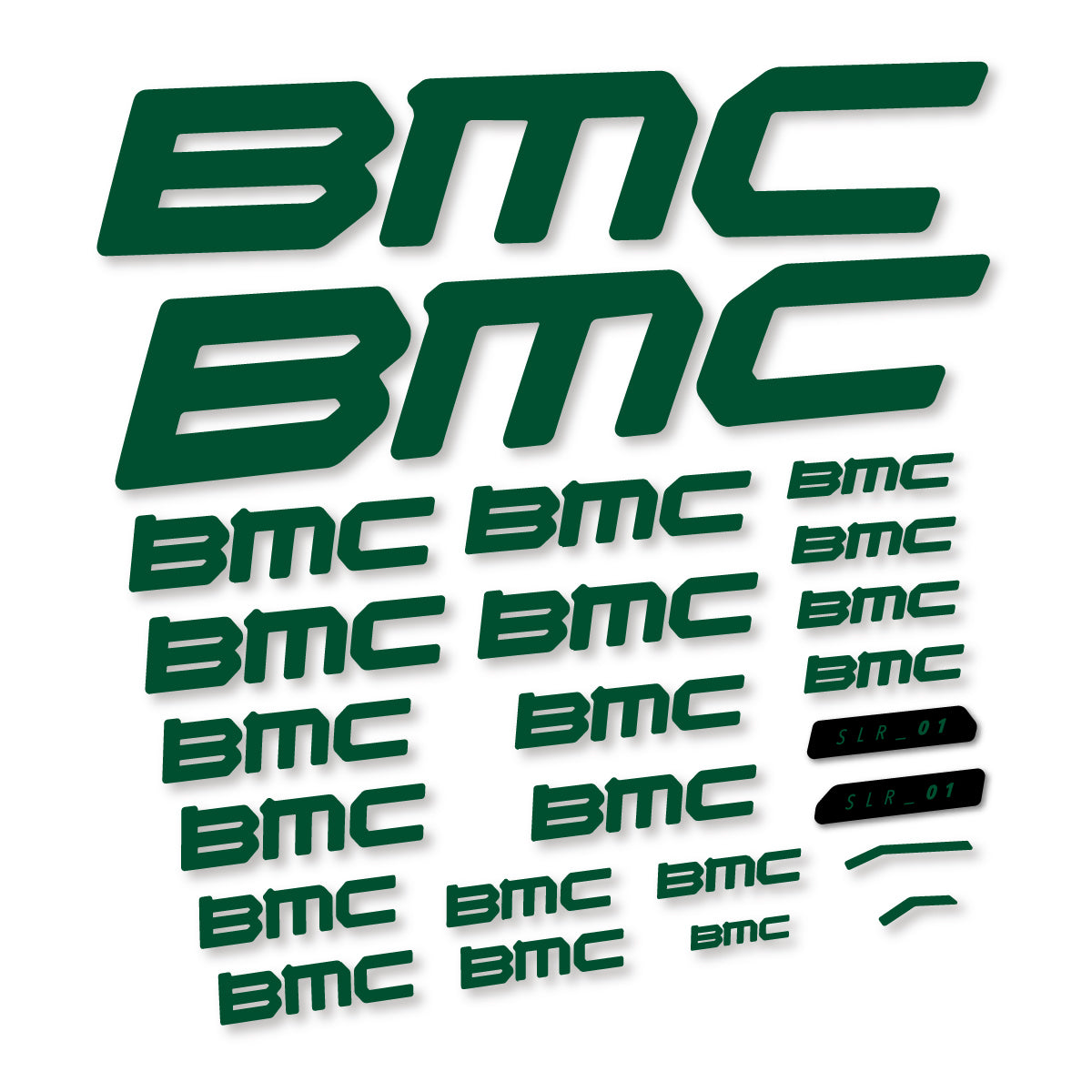Stickers for BMC Teammachine SLR 01 2021–2025 frame, vinyl decals - Dark Green