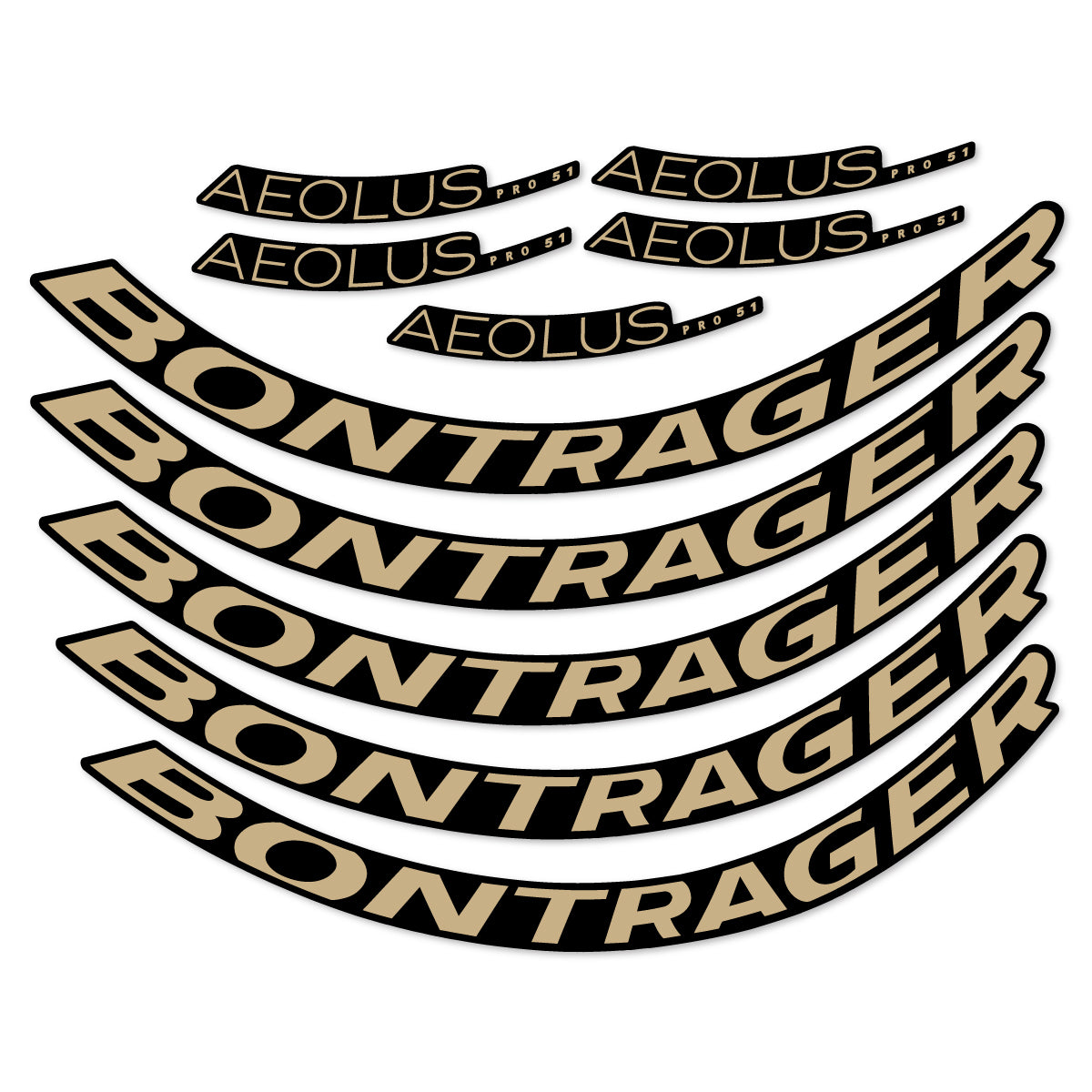 Stickers for Bontrager Aeolus Pro 51, Road Wheel 51 mm vinyl decals - Sand