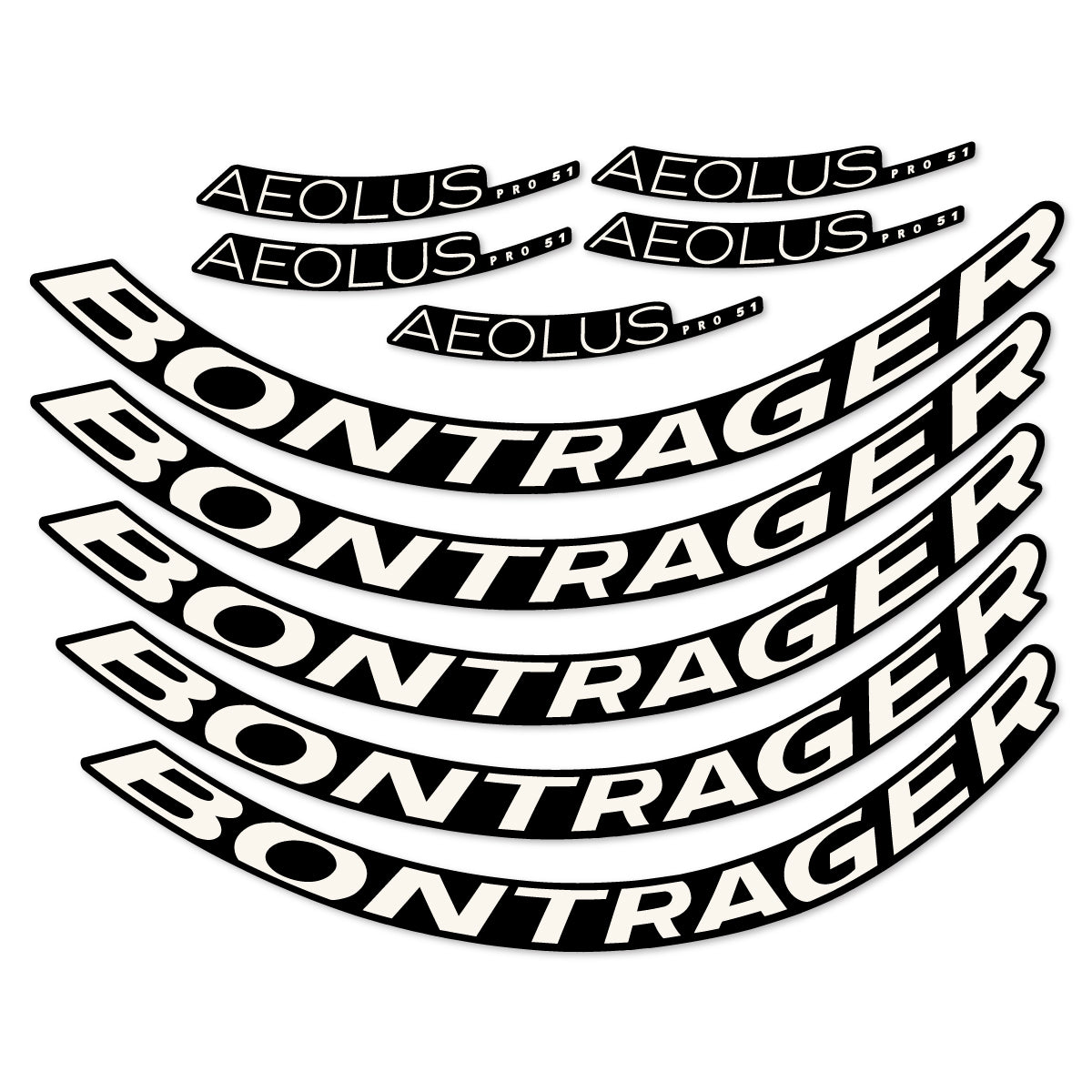 Stickers for Bontrager Aeolus Pro 51, Road Wheel 51 mm vinyl decals - Bone White