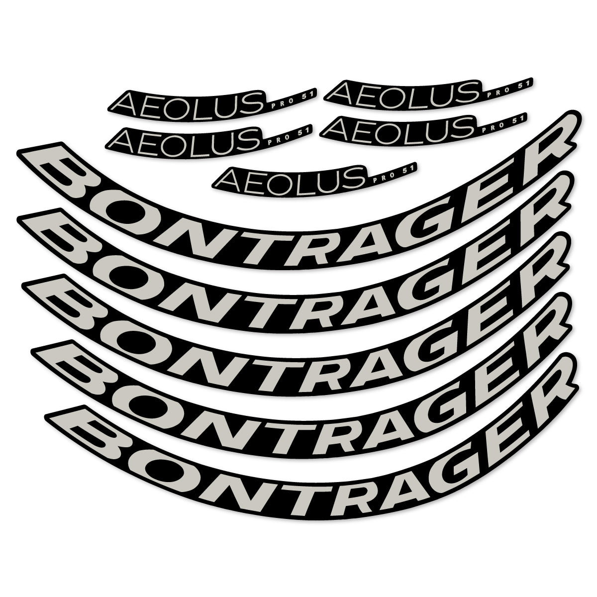 Stickers for Bontrager Aeolus Pro 51, Road Wheel 51 mm vinyl decals - Light Grey