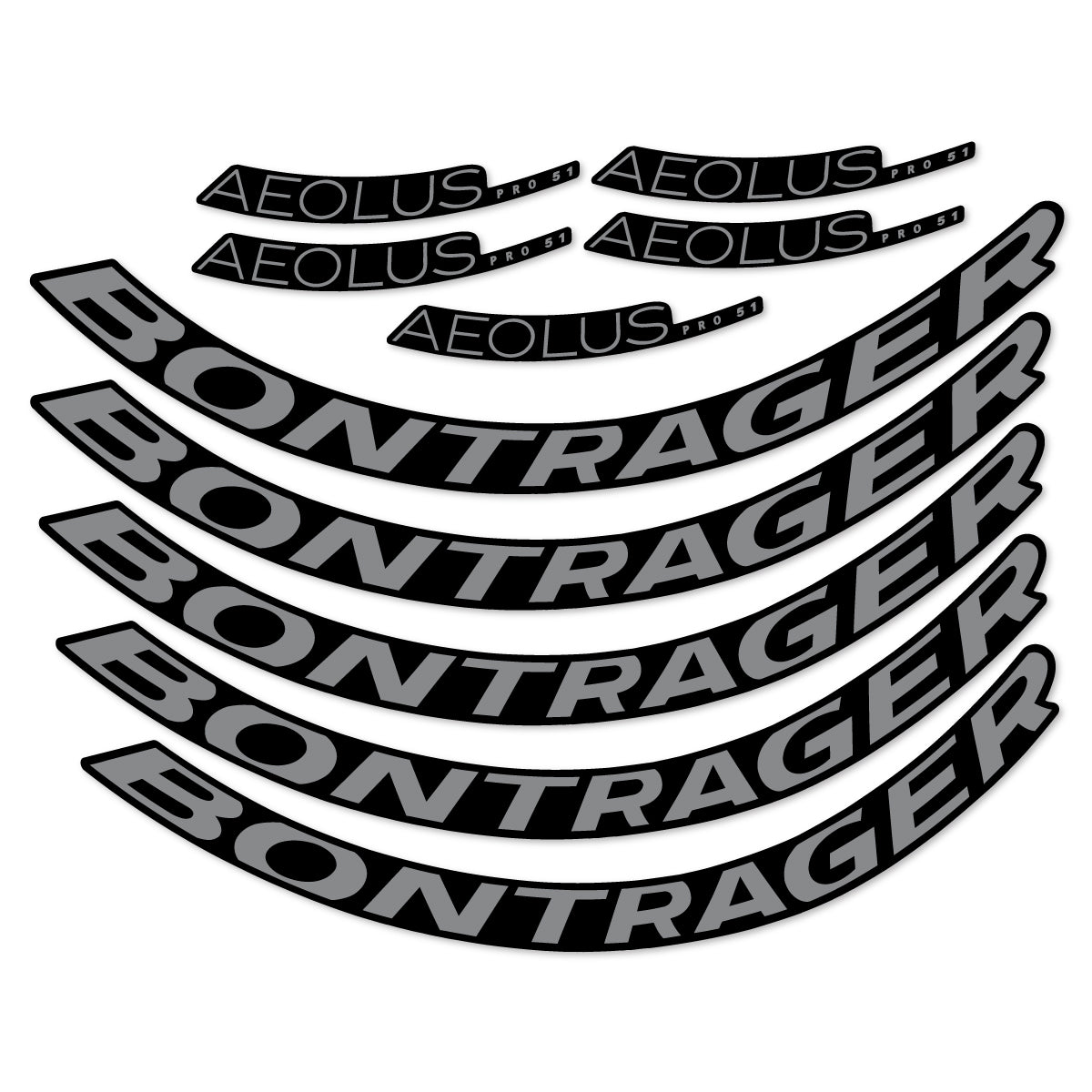 Stickers for Bontrager Aeolus Pro 51, Road Wheel 51 mm vinyl decals - Traffic Grey