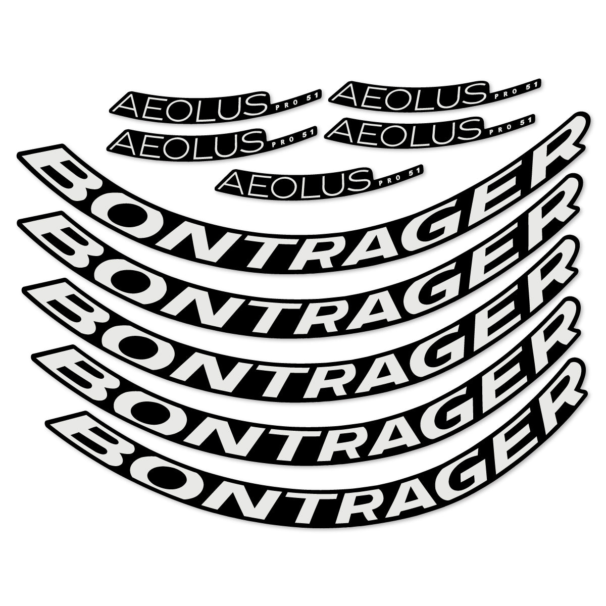 Stickers for Bontrager Aeolus Pro 51, Road Wheel 51 mm vinyl decals - Pearl Grey