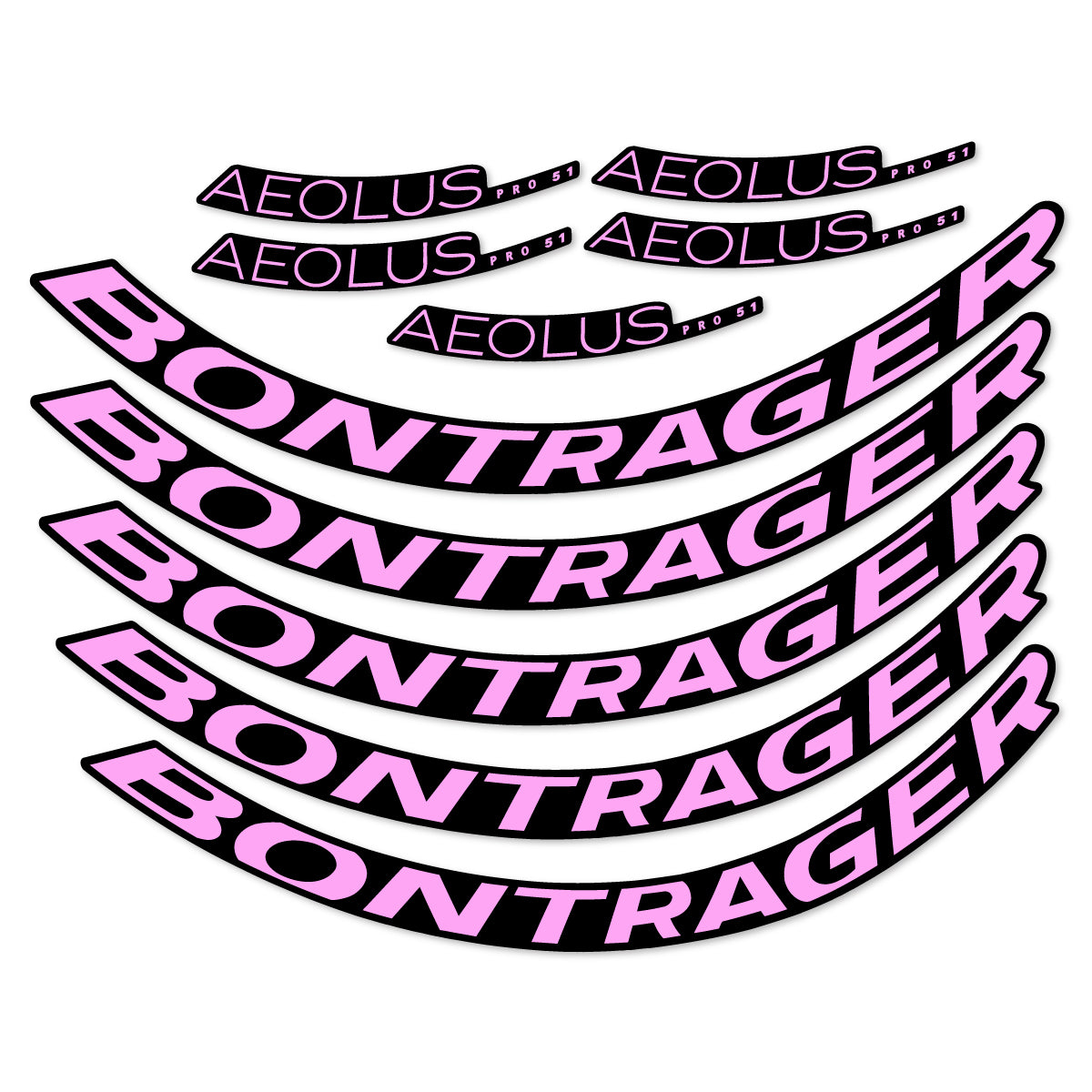 Stickers for Bontrager Aeolus Pro 51, Road Wheel 51 mm vinyl decals - Light Lilac