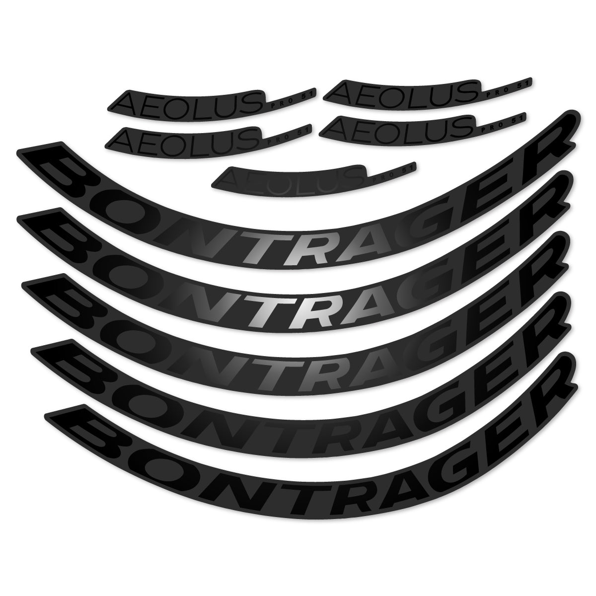 Stickers for Bontrager Aeolus Pro 51, Road Wheel 51 mm vinyl decals - Black