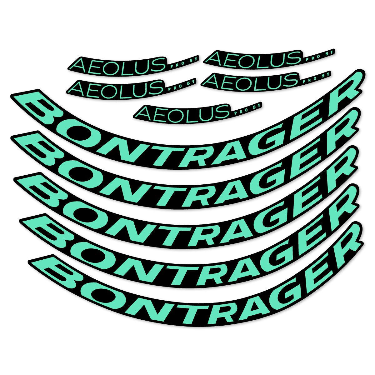 Stickers for Bontrager Aeolus Pro 51, Road Wheel 51 mm vinyl decals - Mint