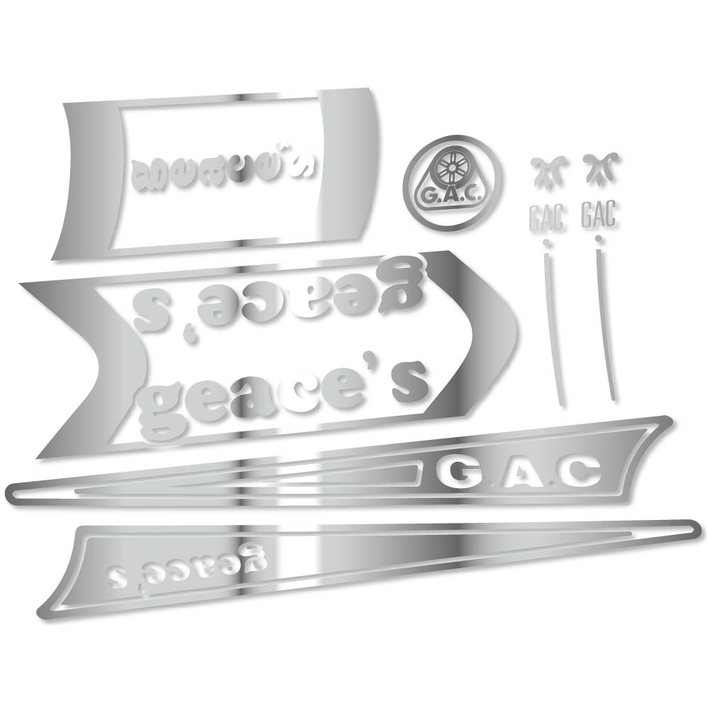 Decal G.A.C. Geace's, classic bike, bike sticker vinyl