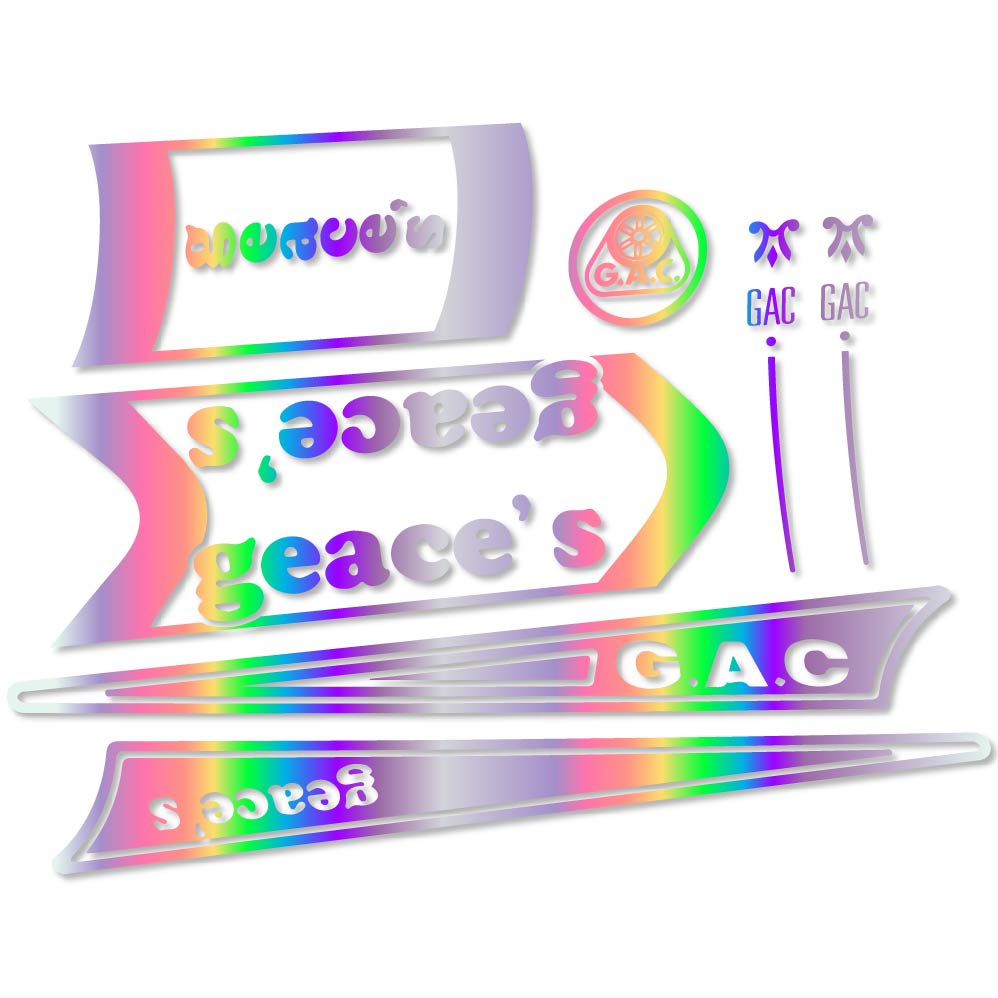 Decal G.A.C. Geace's, classic bike, bike sticker vinyl
