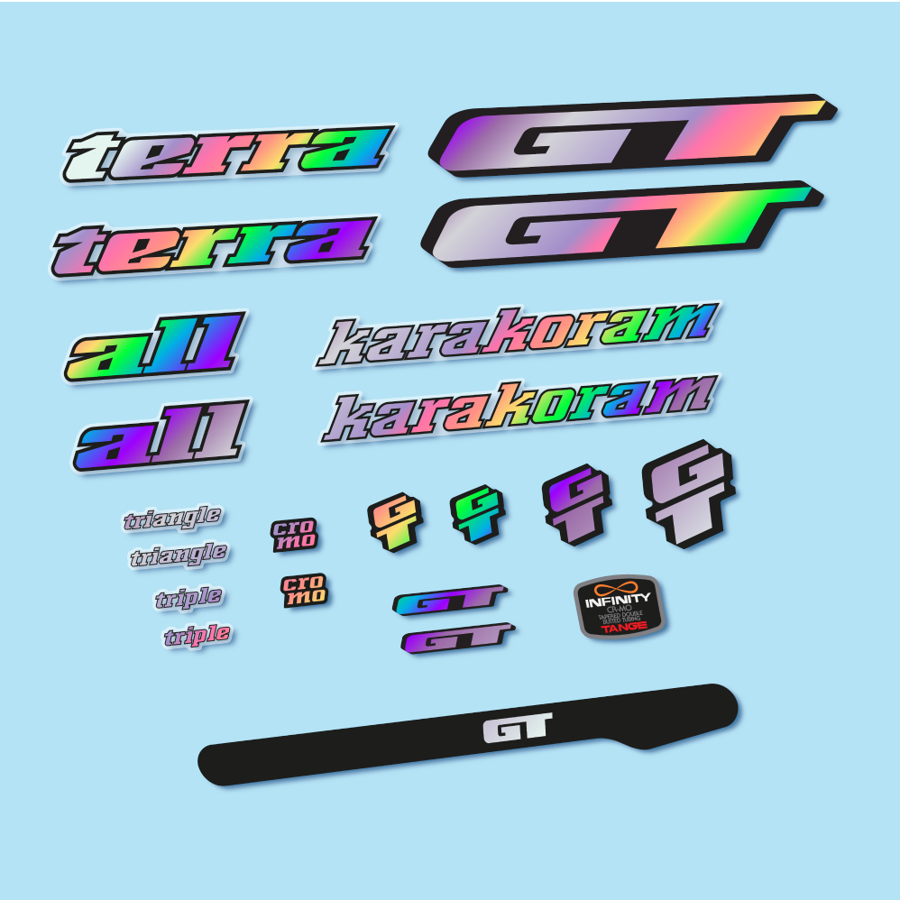 Decal GT Terra Karakoram 1993, Classic Frame, bike sticker vinyl