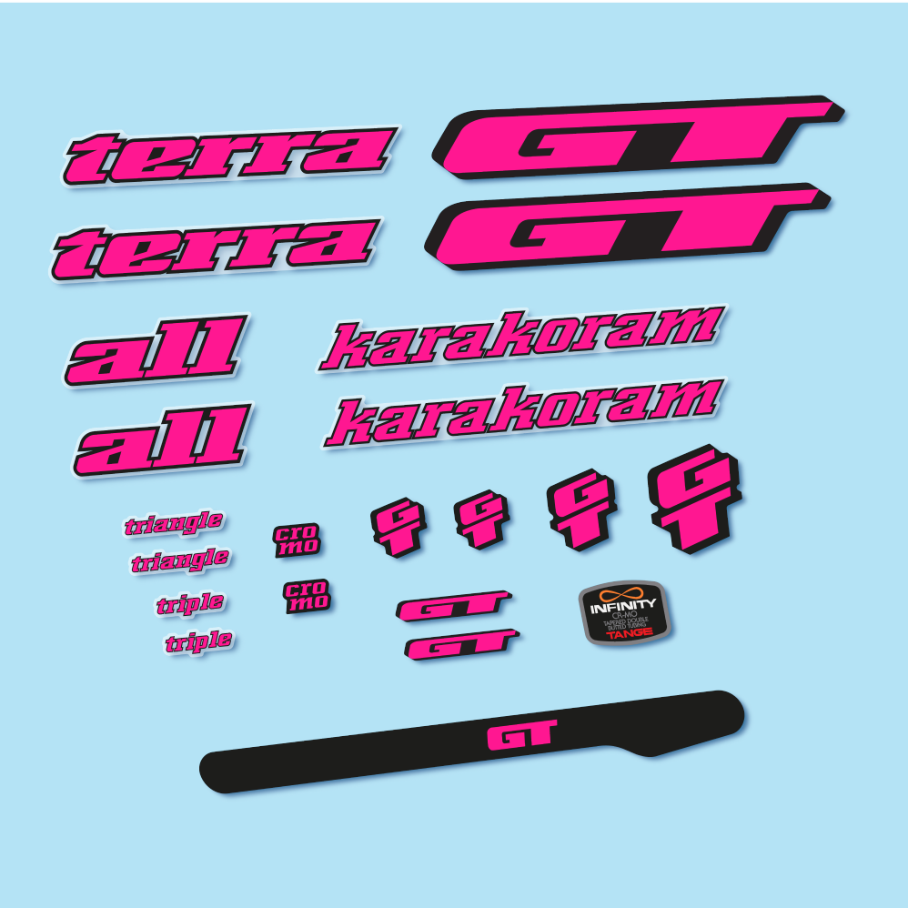 Decal GT Terra Karakoram 1993, Classic Frame, bike sticker vinyl