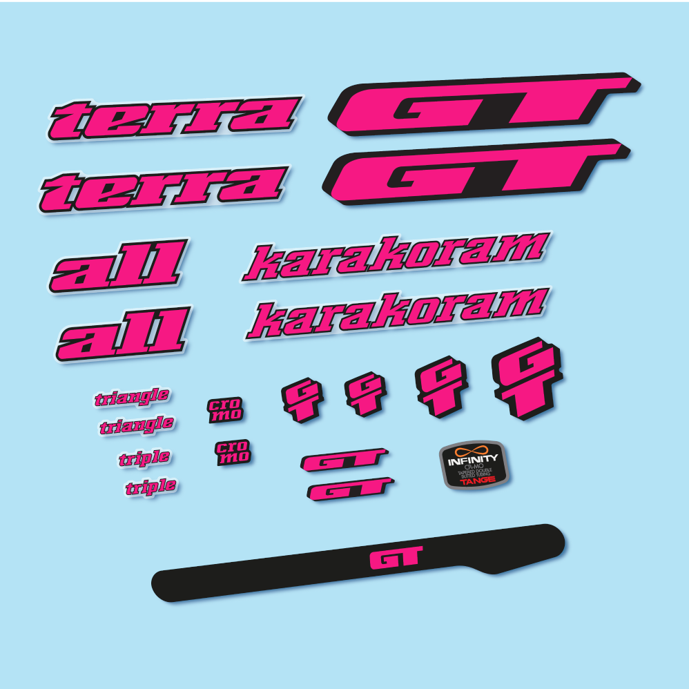 Decal GT Terra Karakoram 1993, Classic Frame, bike sticker vinyl