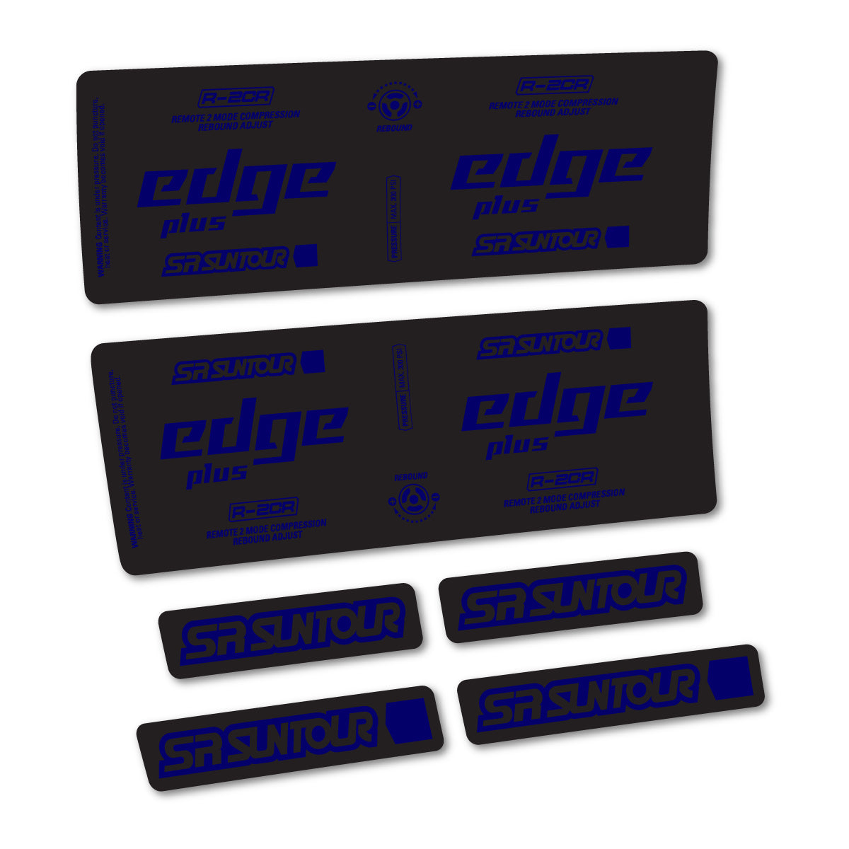 Stickers for SR Suntour Edge Plus R-2CR Rear Shock, vinyl decals - Scandinavian Blue