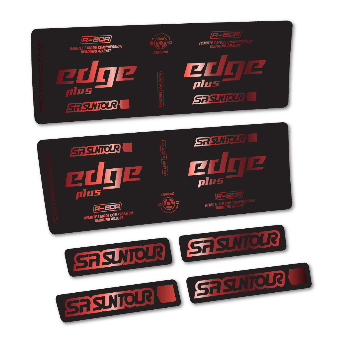 Stickers for SR Suntour Edge Plus R-2CR Rear Shock, vinyl decals - Copper