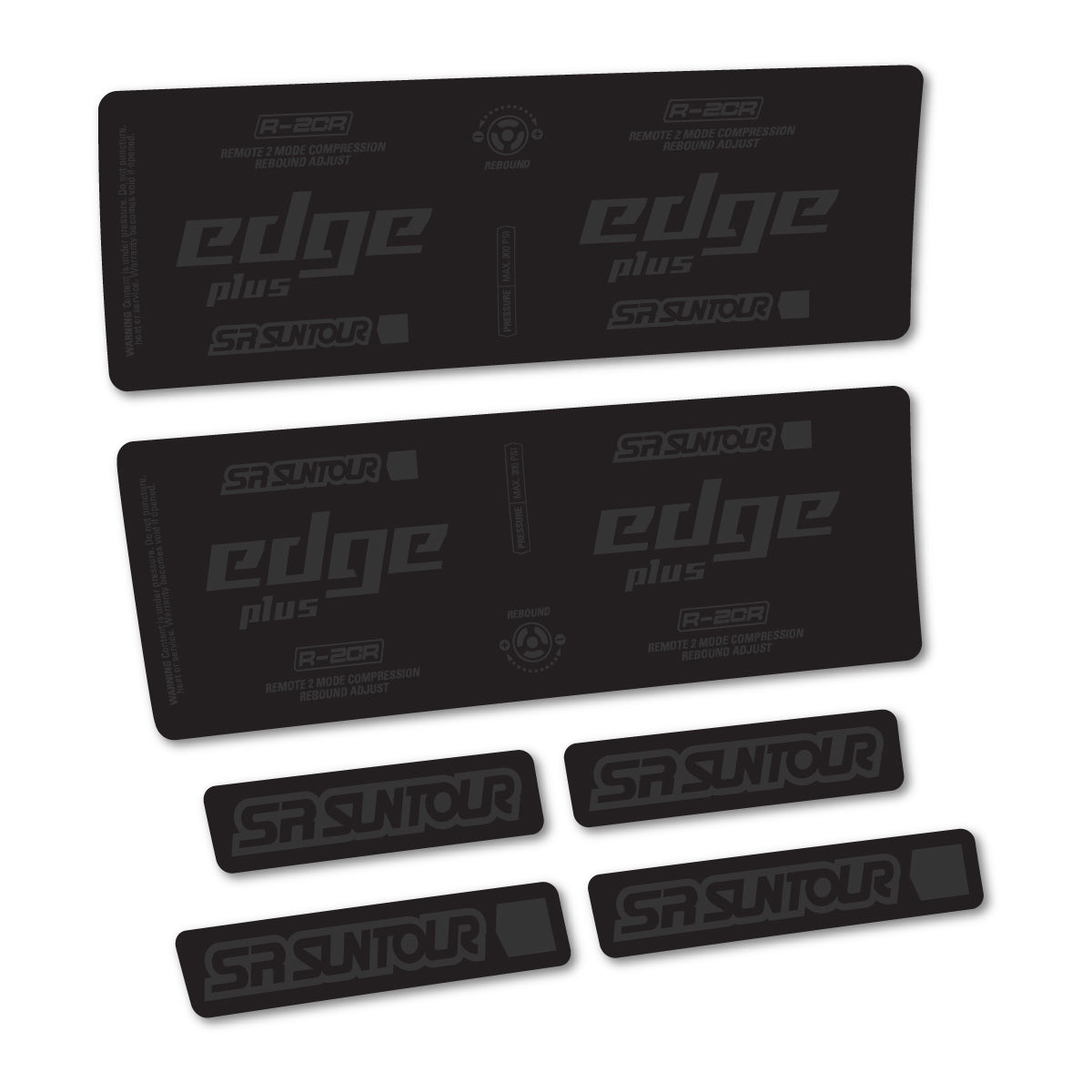 Stickers for SR Suntour Edge Plus R-2CR Rear Shock, vinyl decals - Very Dark Grey