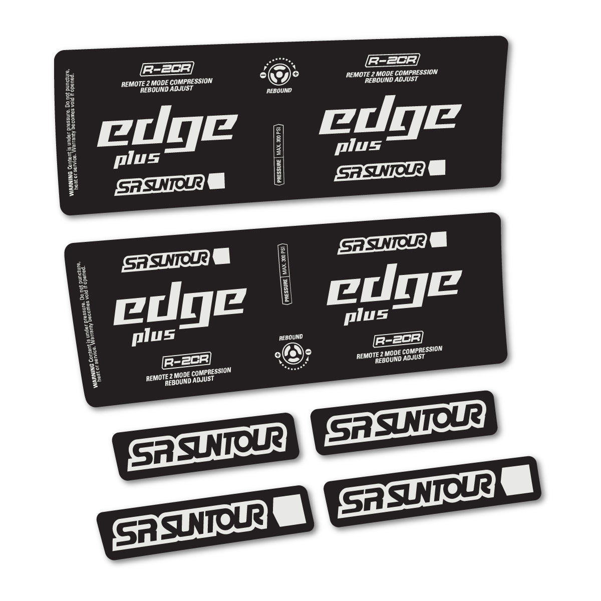 Stickers for SR Suntour Edge Plus R-2CR Rear Shock, vinyl decals - Pearl Grey