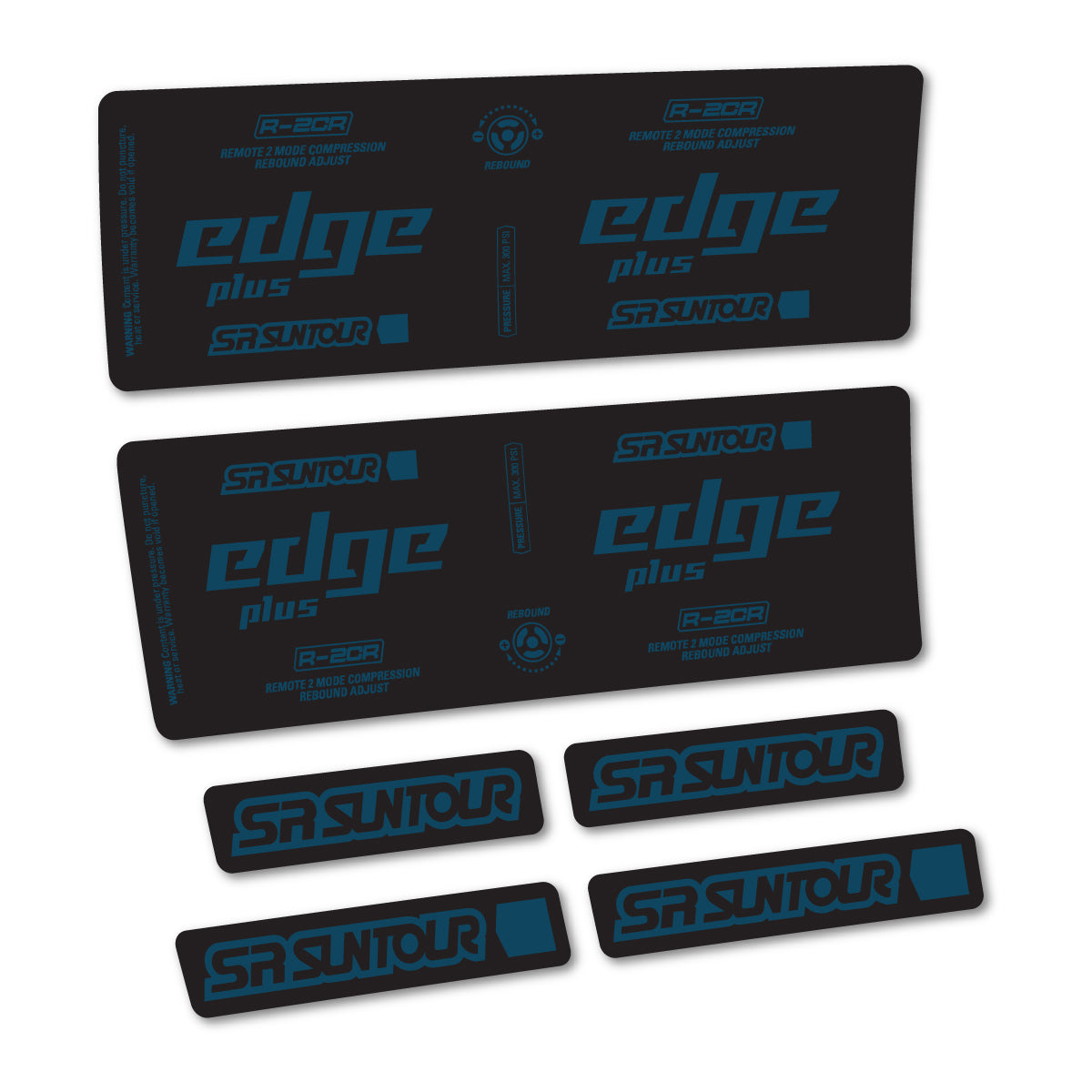 Stickers for SR Suntour Edge Plus R-2CR Rear Shock, vinyl decals - Dark Lake