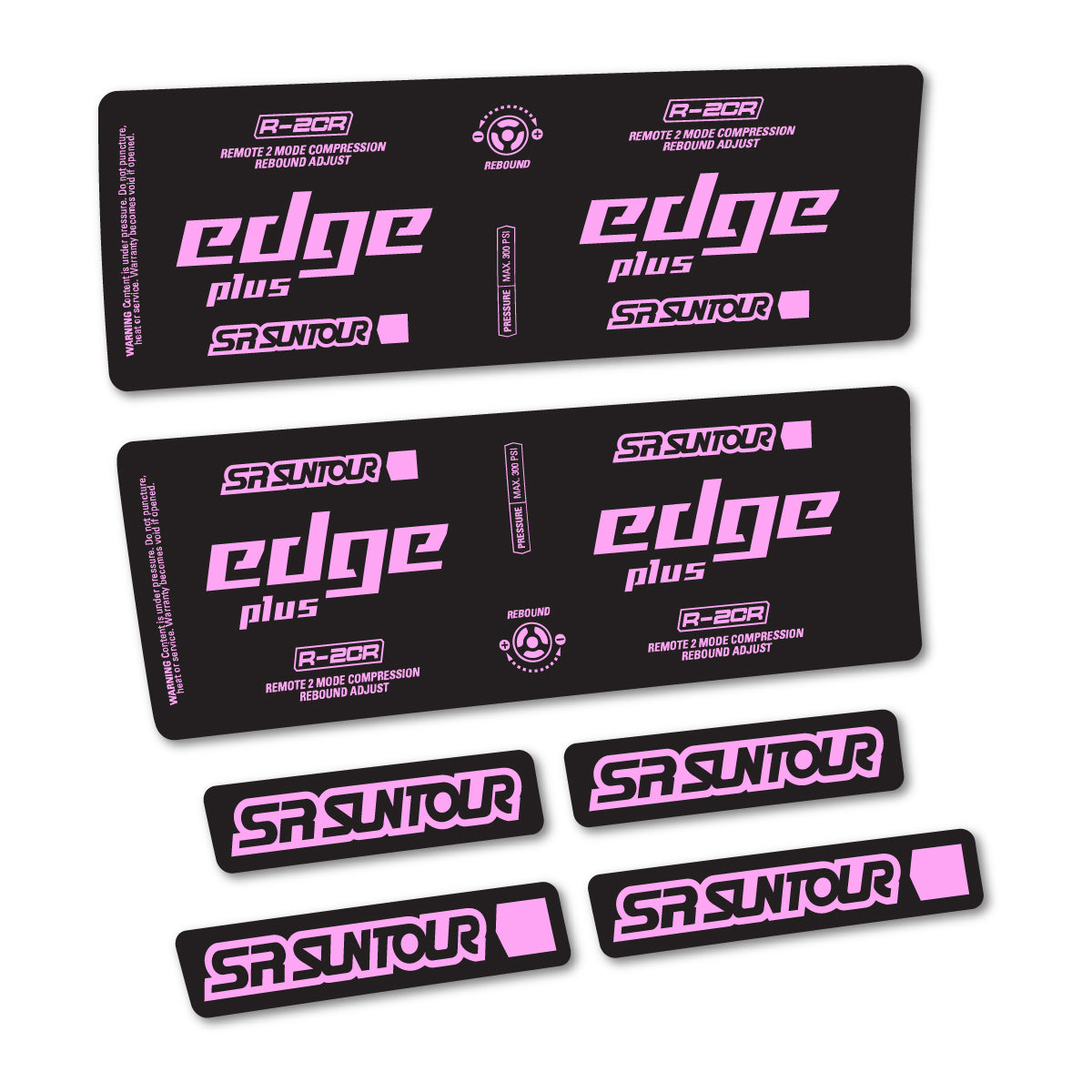 Stickers for SR Suntour Edge Plus R-2CR Rear Shock, vinyl decals - Light Lilac