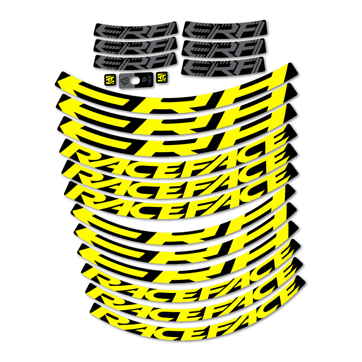Stickers for Race Face ERA 30 2023–2025, Mountain Wheel 29" vinyl decals - Lemon Yellow