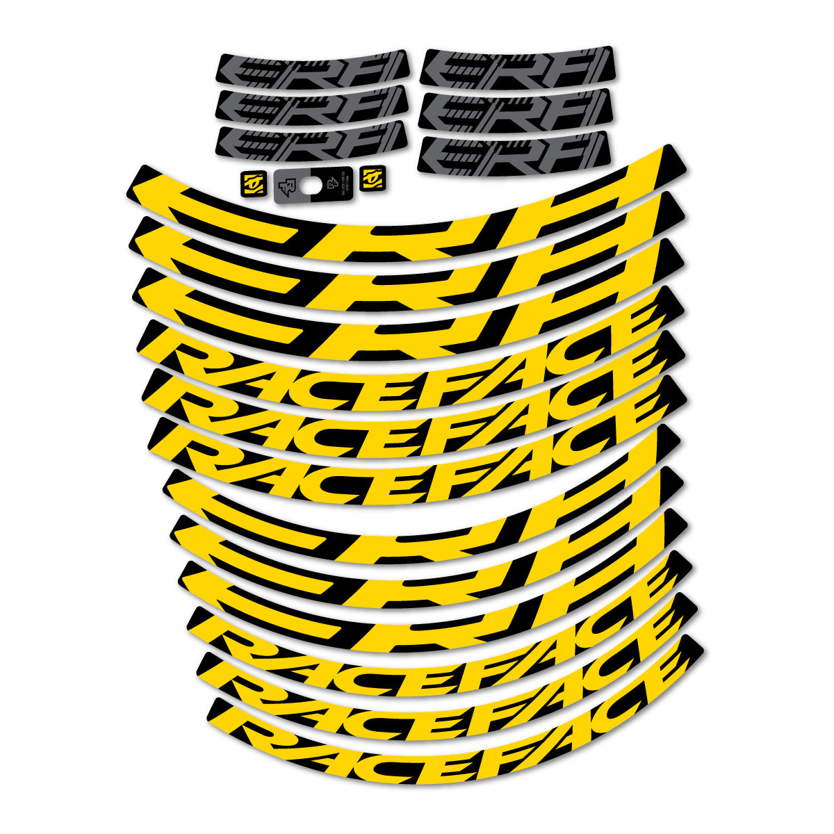Stickers for Race Face ERA 30 2023–2025, Mountain Wheel 29" vinyl decals - Banana Yellow