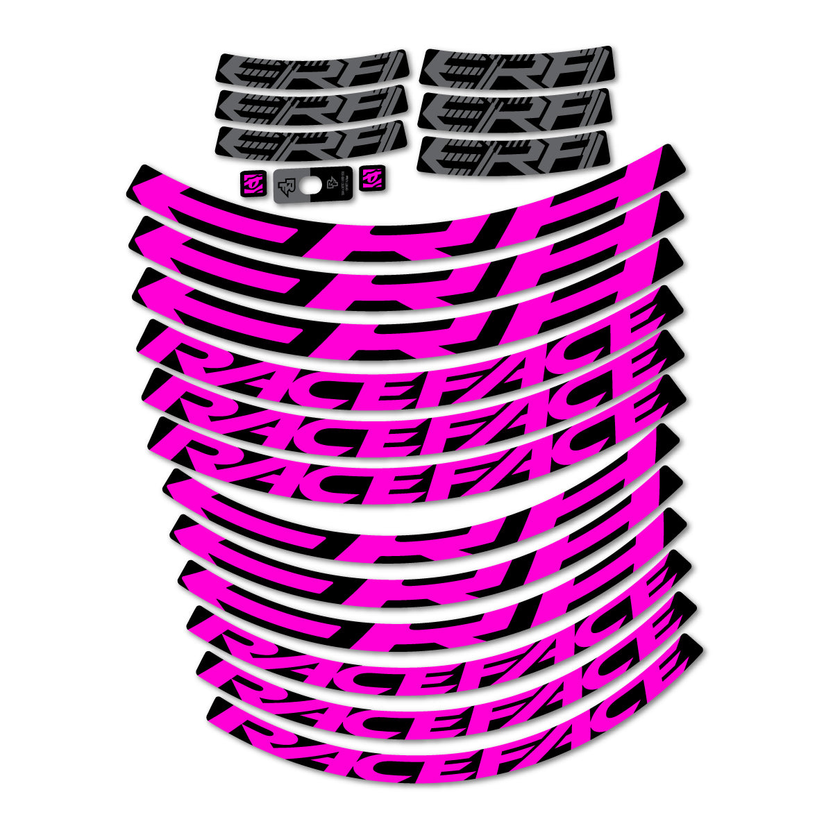 Stickers for Race Face ERA 30 2023–2025, Mountain Wheel 29" vinyl decals - Fuchsia Neon