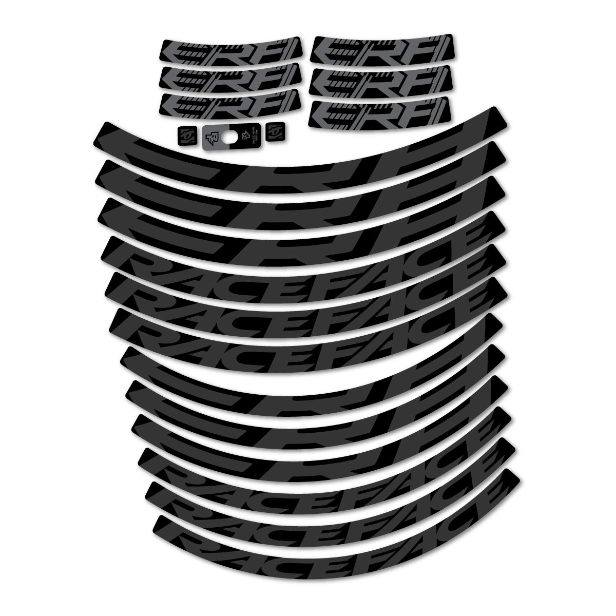 Stickers for Race Face ERA 30 2023–2025, Mountain Wheel 29" vinyl decals - Very Dark Grey