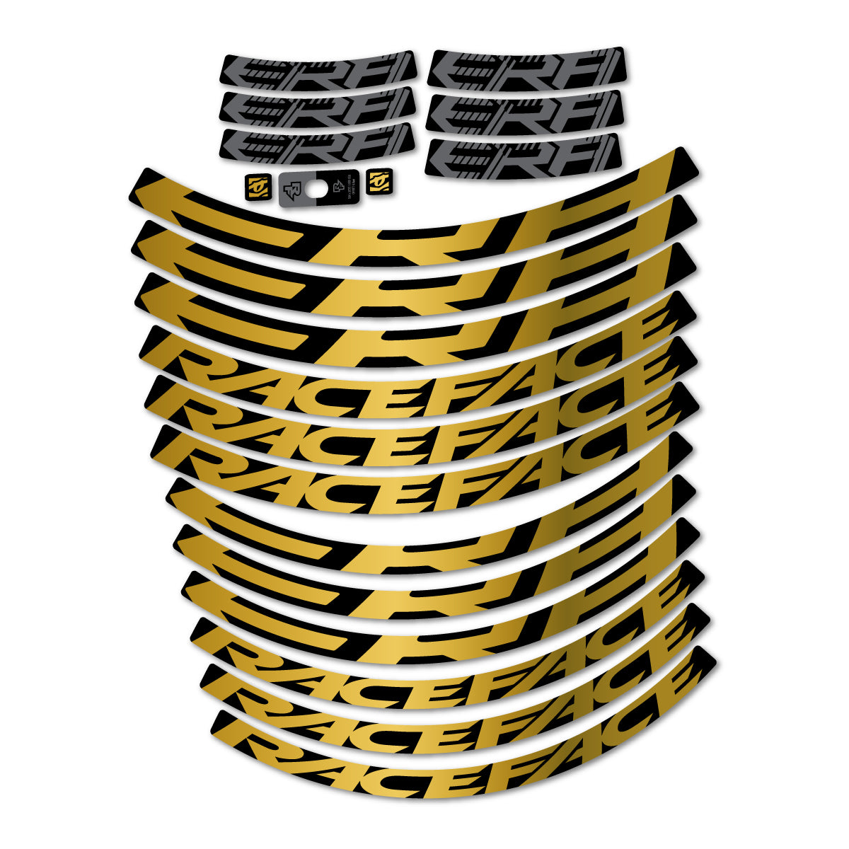 Stickers for Race Face ERA 30 2023–2025, Mountain Wheel 29" vinyl decals - Gold