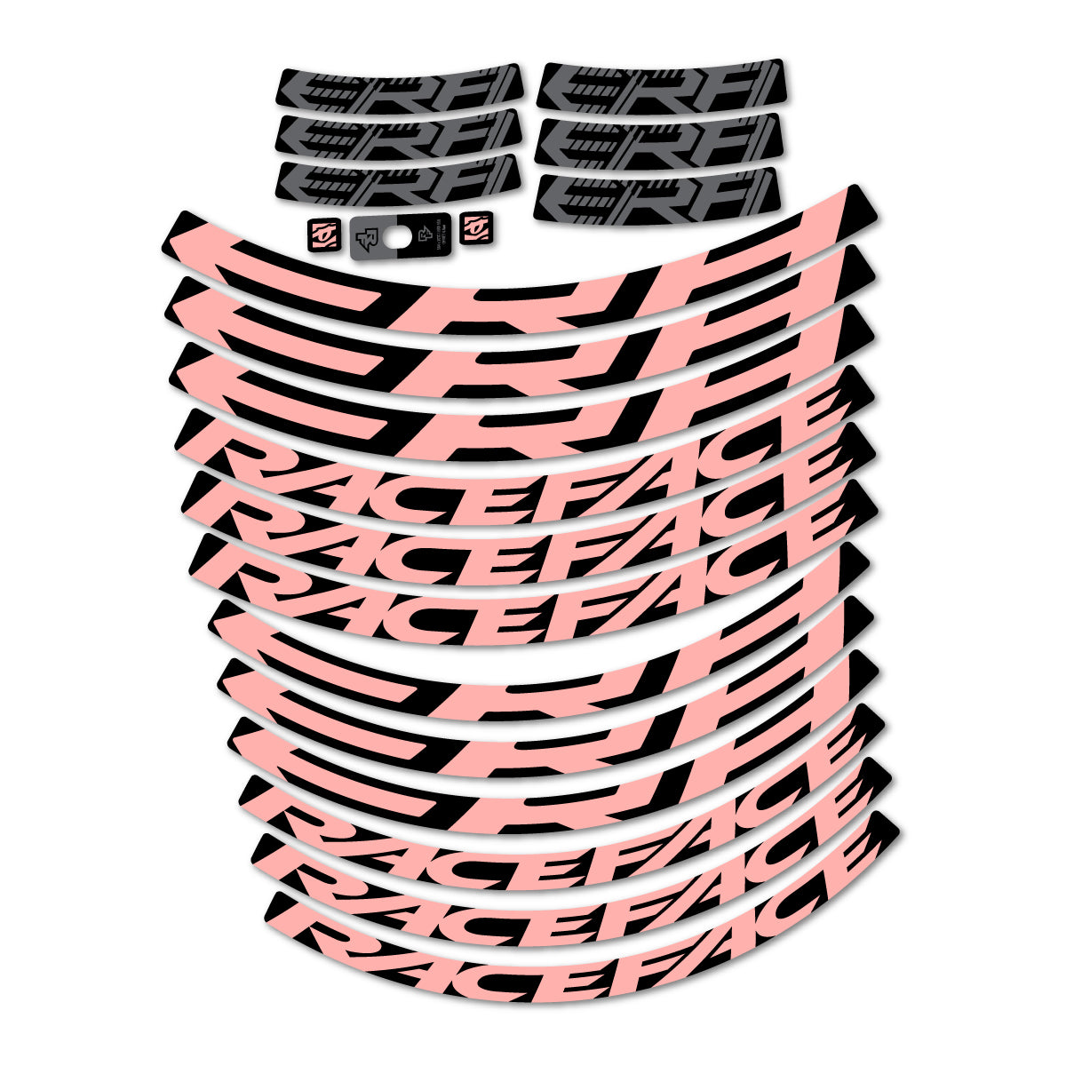 Stickers for Race Face ERA 30 2023–2025, Mountain Wheel 29" vinyl decals - Salmon Pink