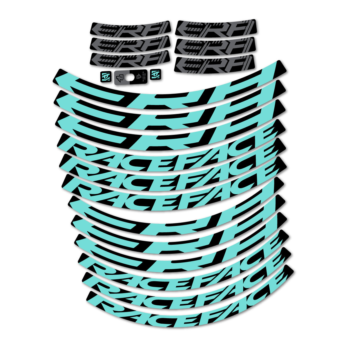 Stickers for Race Face ERA 30 2023–2025, Mountain Wheel 29" vinyl decals - Blue Green