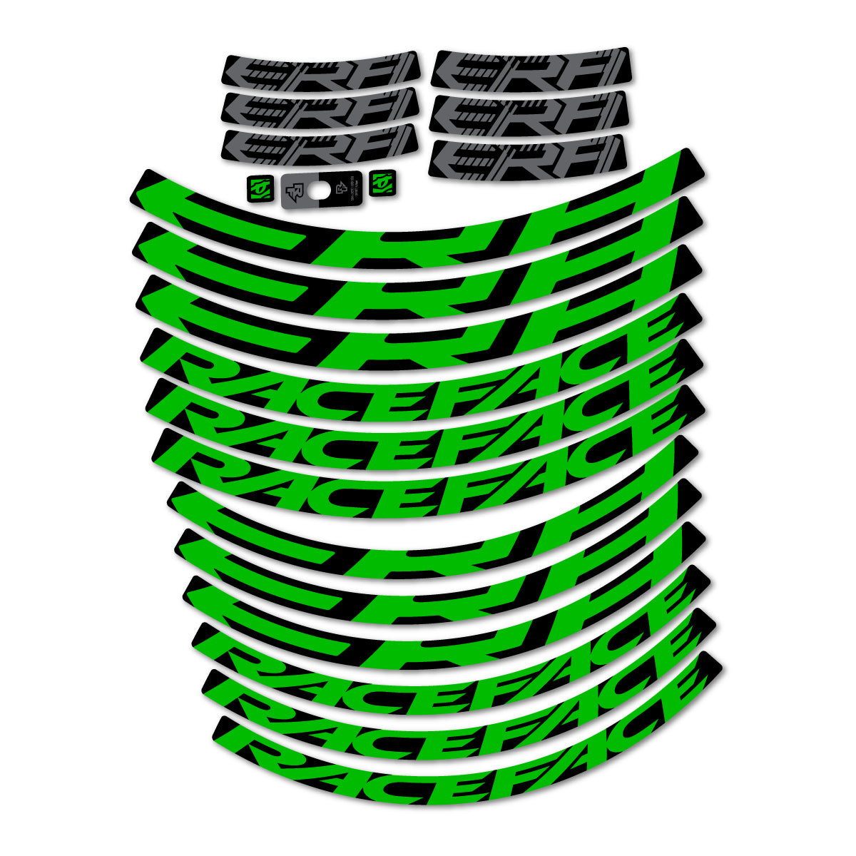 Stickers for Race Face ERA 30 2023–2025, Mountain Wheel 29" vinyl decals - Grass Green