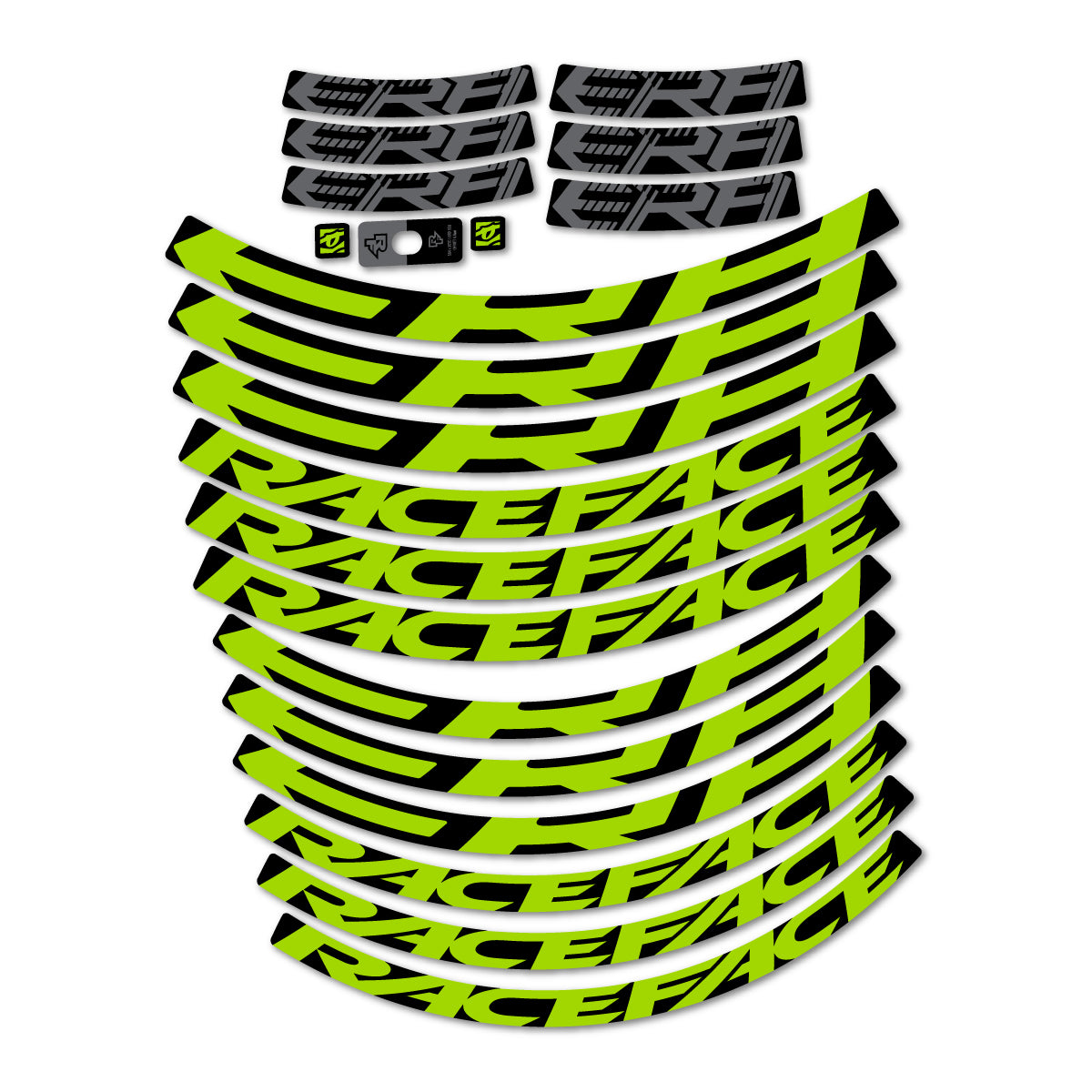 Stickers for Race Face ERA 30 2023–2025, Mountain Wheel 29" vinyl decals - Lime Green