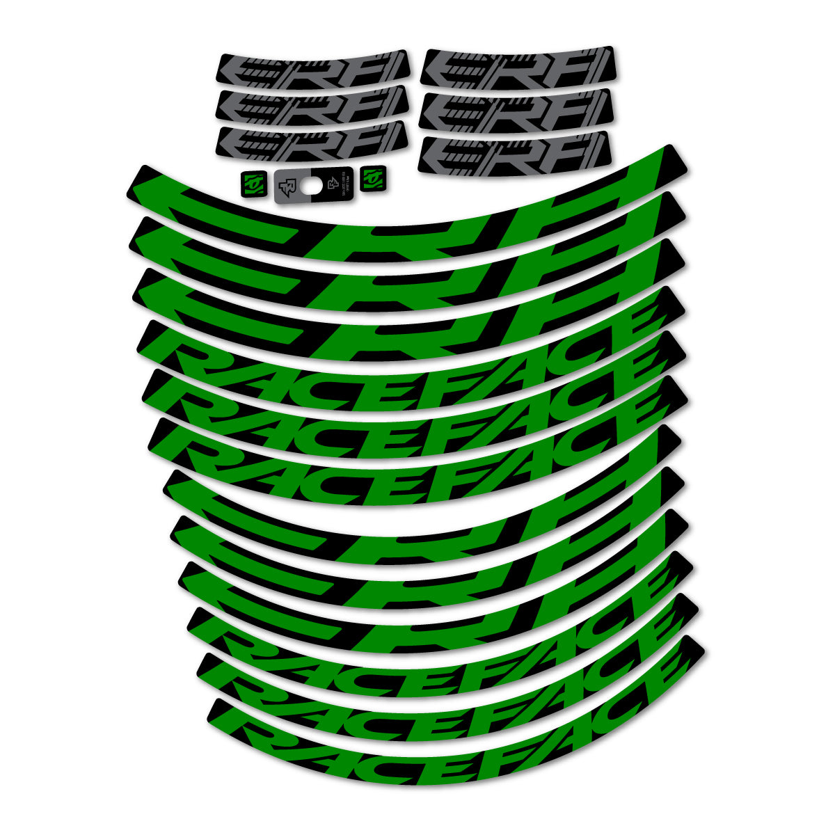 Stickers for Race Face ERA 30 2023–2025, Mountain Wheel 29" vinyl decals - Medium Green