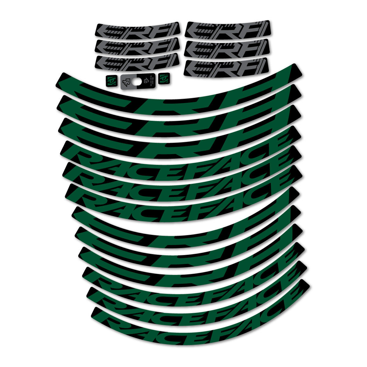 Stickers for Race Face ERA 30 2023–2025, Mountain Wheel 29" vinyl decals - Dark Green