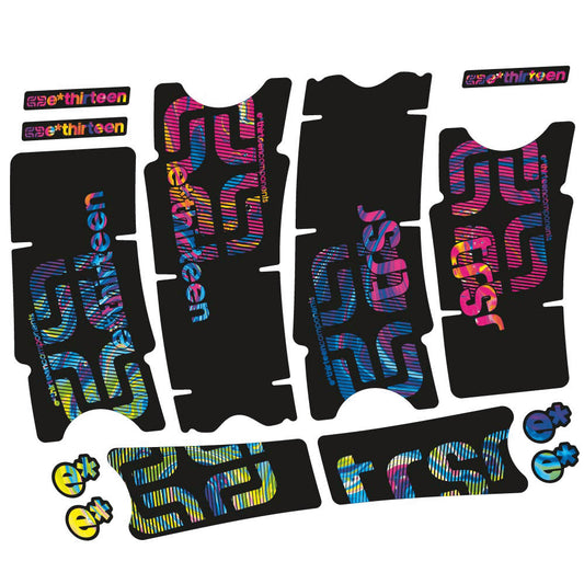 Psychedelic Rainbow decal for E-thirteen TRS Race Carbon crankset – bike sticker vinyl