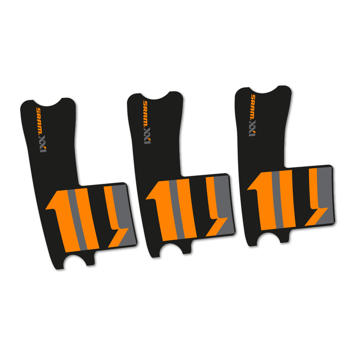Compatible Stickers for SRAM XX1 2016-2017, Crankset vinyl decals - Light Neon Orange