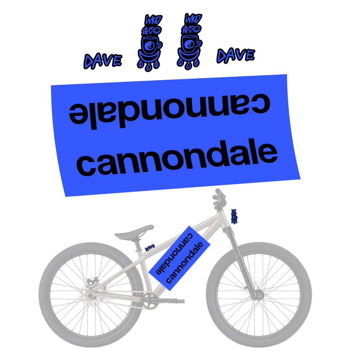 Compatible Stickers for Cannondale Dave, Helmet vinyl decals - Medium Blue