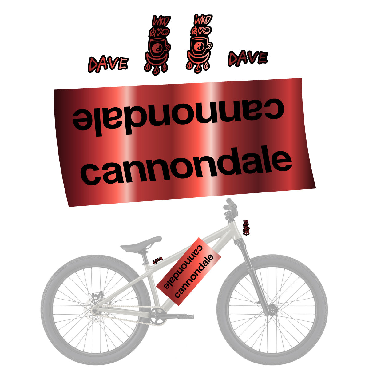Compatible Stickers for Cannondale Dave, Helmet vinyl decals - Copper