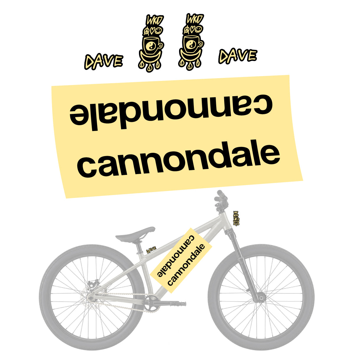 Compatible Stickers for Cannondale Dave, Helmet vinyl decals - Cream