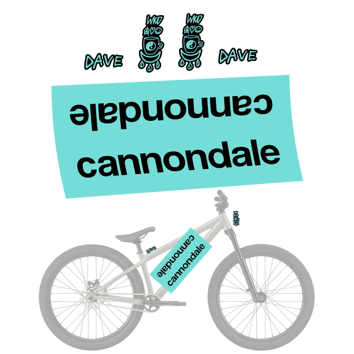Compatible Stickers for Cannondale Dave, Helmet vinyl decals - Blue Green