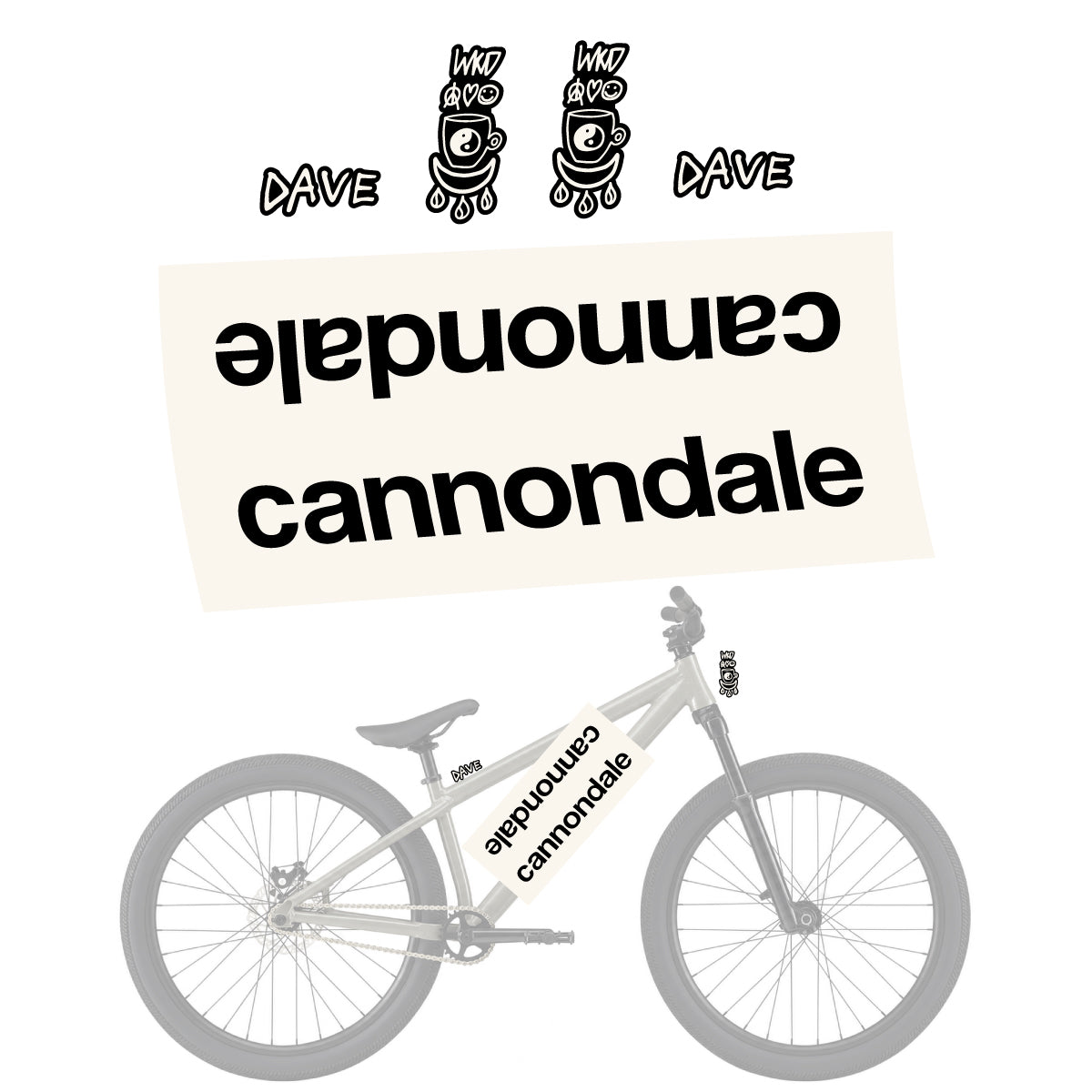 Compatible Stickers for Cannondale Dave, Helmet vinyl decals - Bone White