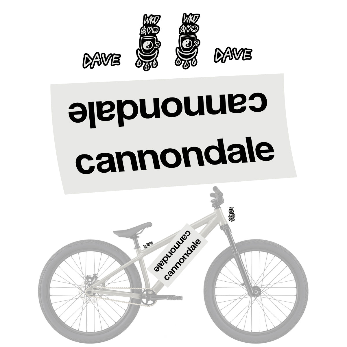 Compatible Stickers for Cannondale Dave, Helmet vinyl decals - Pearl Grey