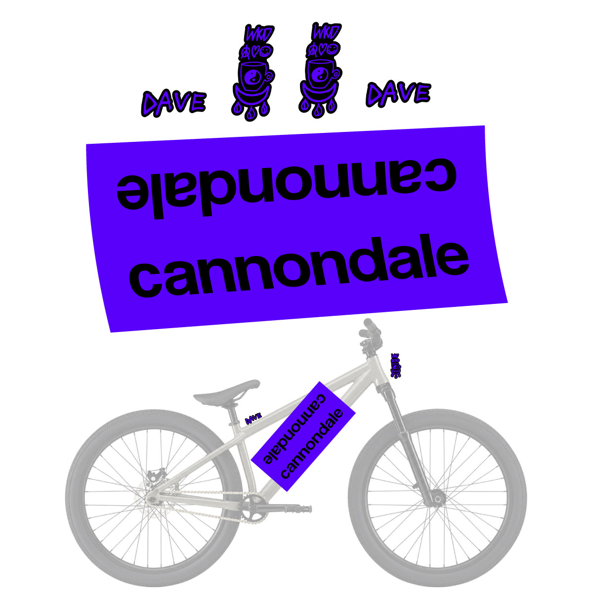 Compatible Stickers for Cannondale Dave, Helmet vinyl decals - Reflex Blue